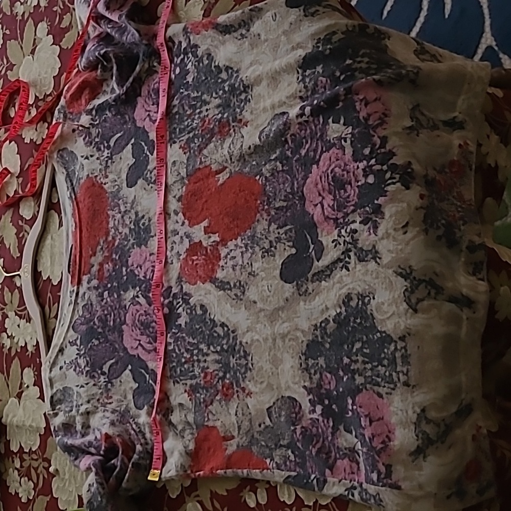 Valentino Red and Pink Floral Long Sleeve Top from Talbots with Merino wool. - Picture 6 of 6